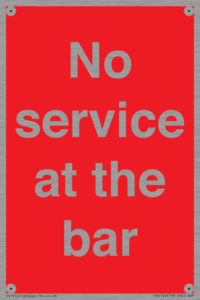 No service at the bar